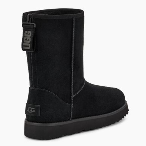 UGG Shoes - UGG CLASSIC SHORT LOGO ZIP BOOTS BLACK